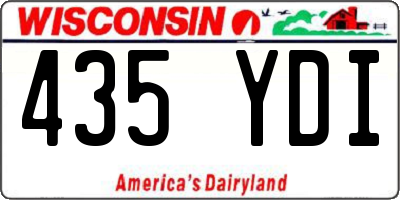 WI license plate 435YDI