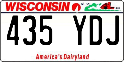 WI license plate 435YDJ
