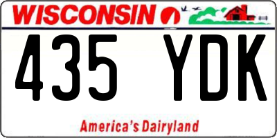 WI license plate 435YDK