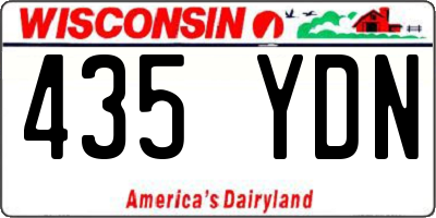 WI license plate 435YDN