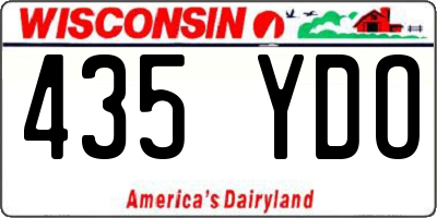 WI license plate 435YDO
