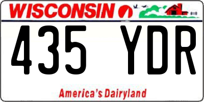 WI license plate 435YDR