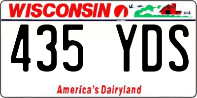 WI license plate 435YDS