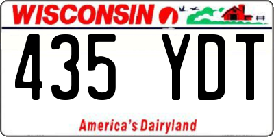 WI license plate 435YDT