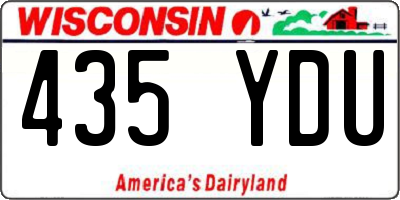 WI license plate 435YDU