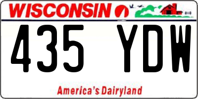 WI license plate 435YDW