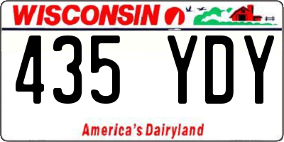 WI license plate 435YDY