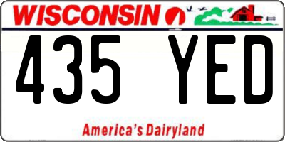 WI license plate 435YED