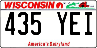 WI license plate 435YEI