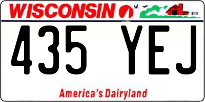 WI license plate 435YEJ