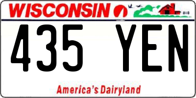 WI license plate 435YEN