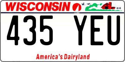 WI license plate 435YEU