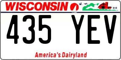 WI license plate 435YEV