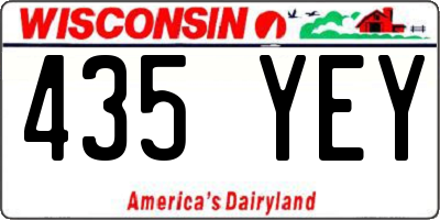 WI license plate 435YEY