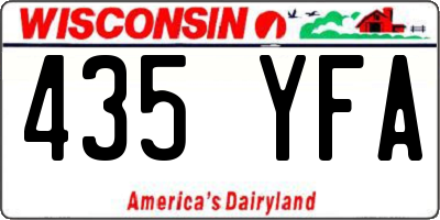 WI license plate 435YFA