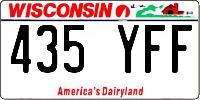 WI license plate 435YFF