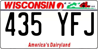 WI license plate 435YFJ