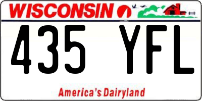 WI license plate 435YFL