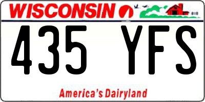 WI license plate 435YFS