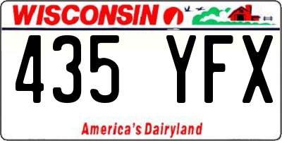 WI license plate 435YFX