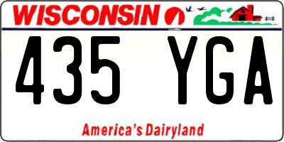 WI license plate 435YGA