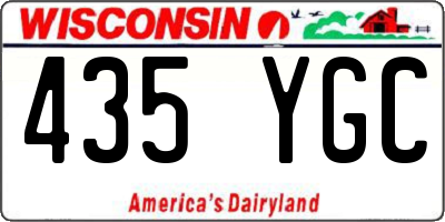 WI license plate 435YGC
