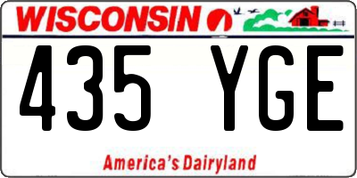 WI license plate 435YGE