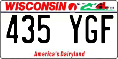 WI license plate 435YGF
