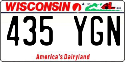 WI license plate 435YGN