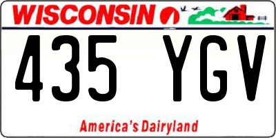 WI license plate 435YGV