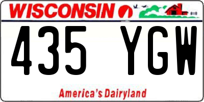 WI license plate 435YGW