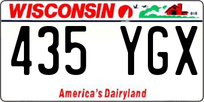 WI license plate 435YGX