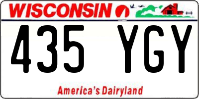 WI license plate 435YGY