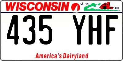 WI license plate 435YHF