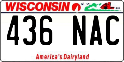 WI license plate 436NAC