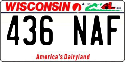 WI license plate 436NAF