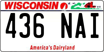 WI license plate 436NAI