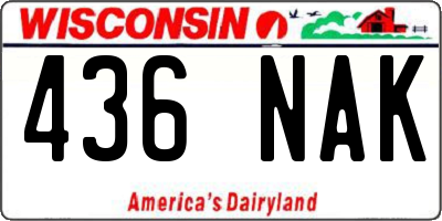 WI license plate 436NAK