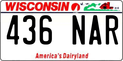 WI license plate 436NAR