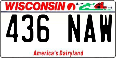 WI license plate 436NAW