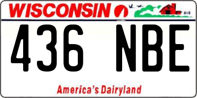 WI license plate 436NBE