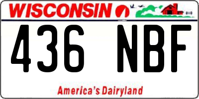 WI license plate 436NBF