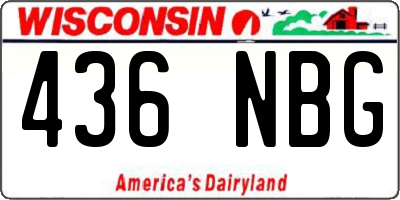 WI license plate 436NBG