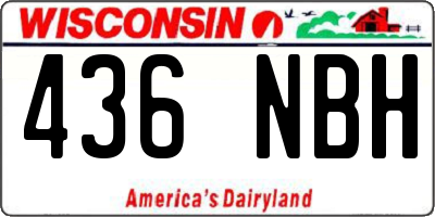 WI license plate 436NBH