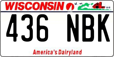 WI license plate 436NBK