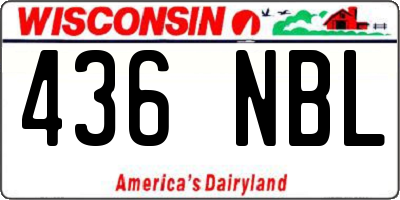 WI license plate 436NBL