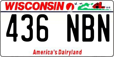 WI license plate 436NBN