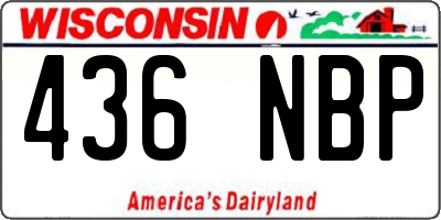WI license plate 436NBP