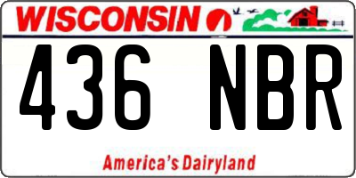 WI license plate 436NBR