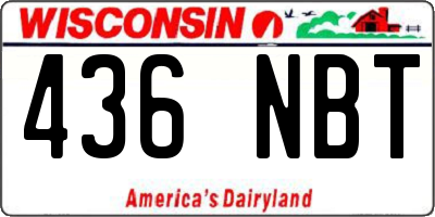 WI license plate 436NBT